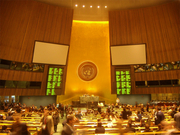 Blick in den Saal der Generalversammlung der UNO