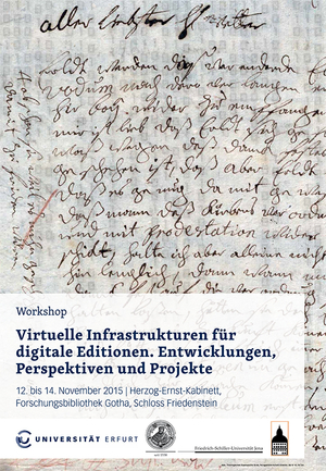 Plakat Workshop zu Digitalen Editionen an der Forschungsbibliothek Gotha