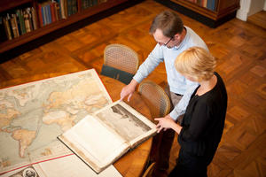 Geografiezimmer in der Forschungsbibliothek Gotha