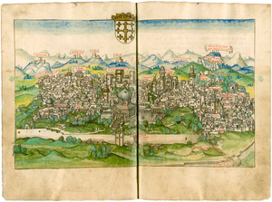 Darstellung Jerusalems im Reisebuch des Konrad Grünemberg, Konstanz 1490