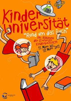 Poster zur Kinderuni "Rund um das Buch"