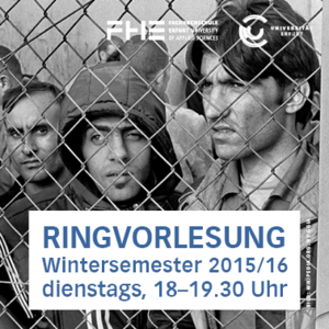 Plakatmotiv Ringvorlesung "Flüchtlinge"