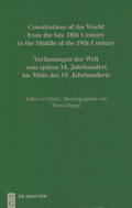 Cover des Buches "Verfassungen der Welt vom späten 18. Jahrhundert bis Mitte des 19. Jahrhunderts" von Horst Dippel